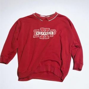 Red Express sweater with collared neck